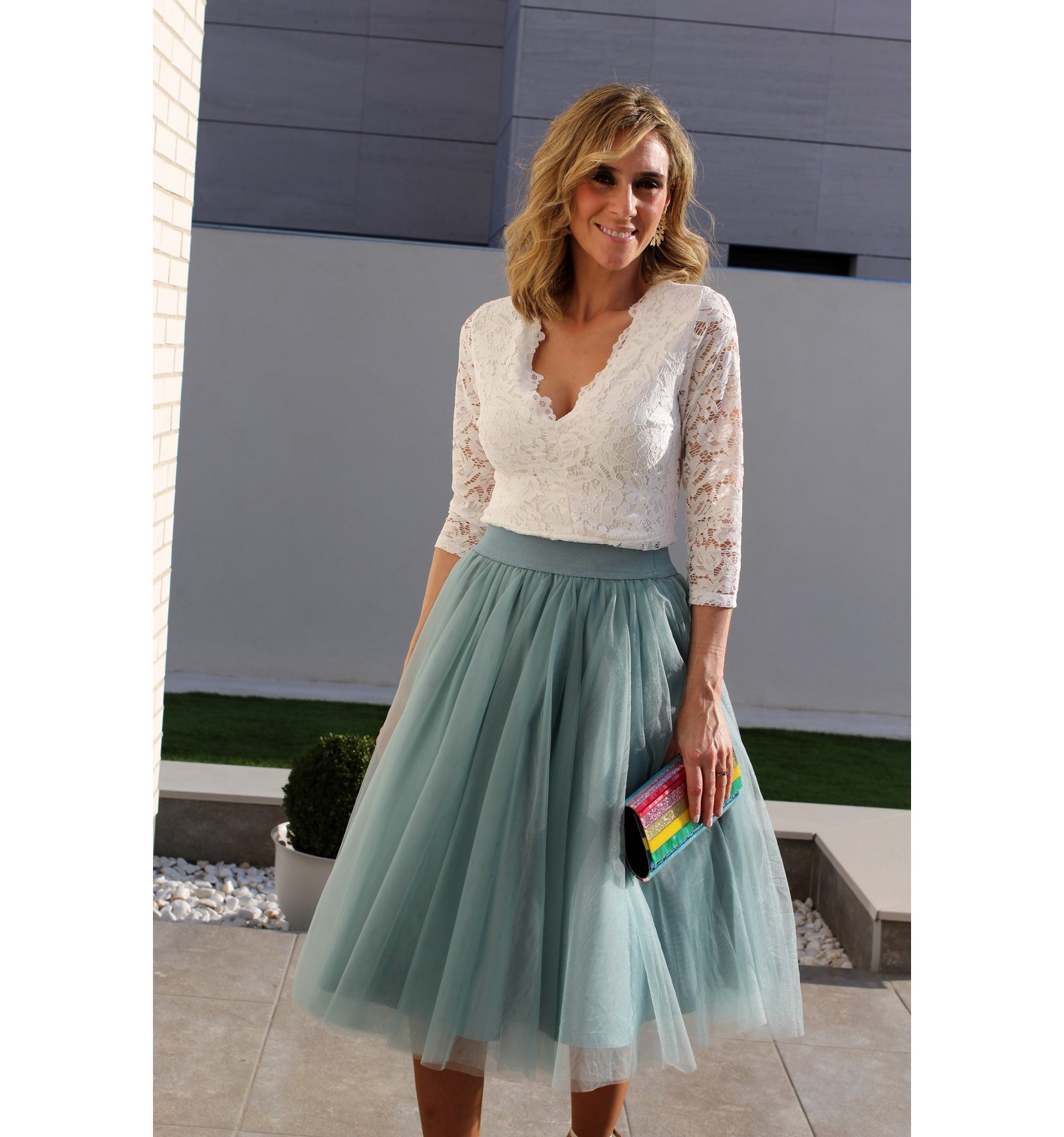 conjunto falda tul y top