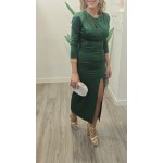 VESTIDO DRAPEADO VERDE