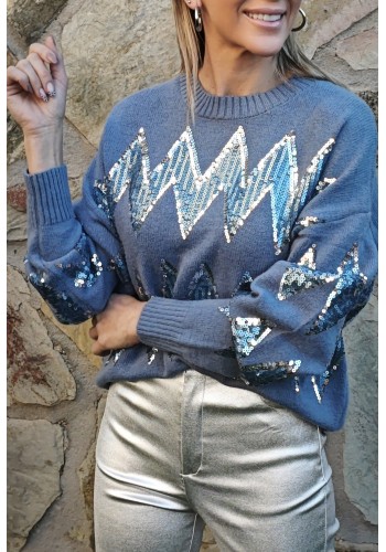 JERSEY AZUL PAILLETTES